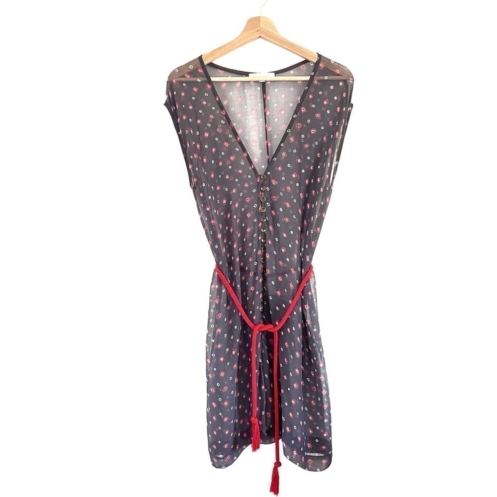 Anthropologie Corey Lynn Calter Sheer Button Front Beach Coverup Dress Medium